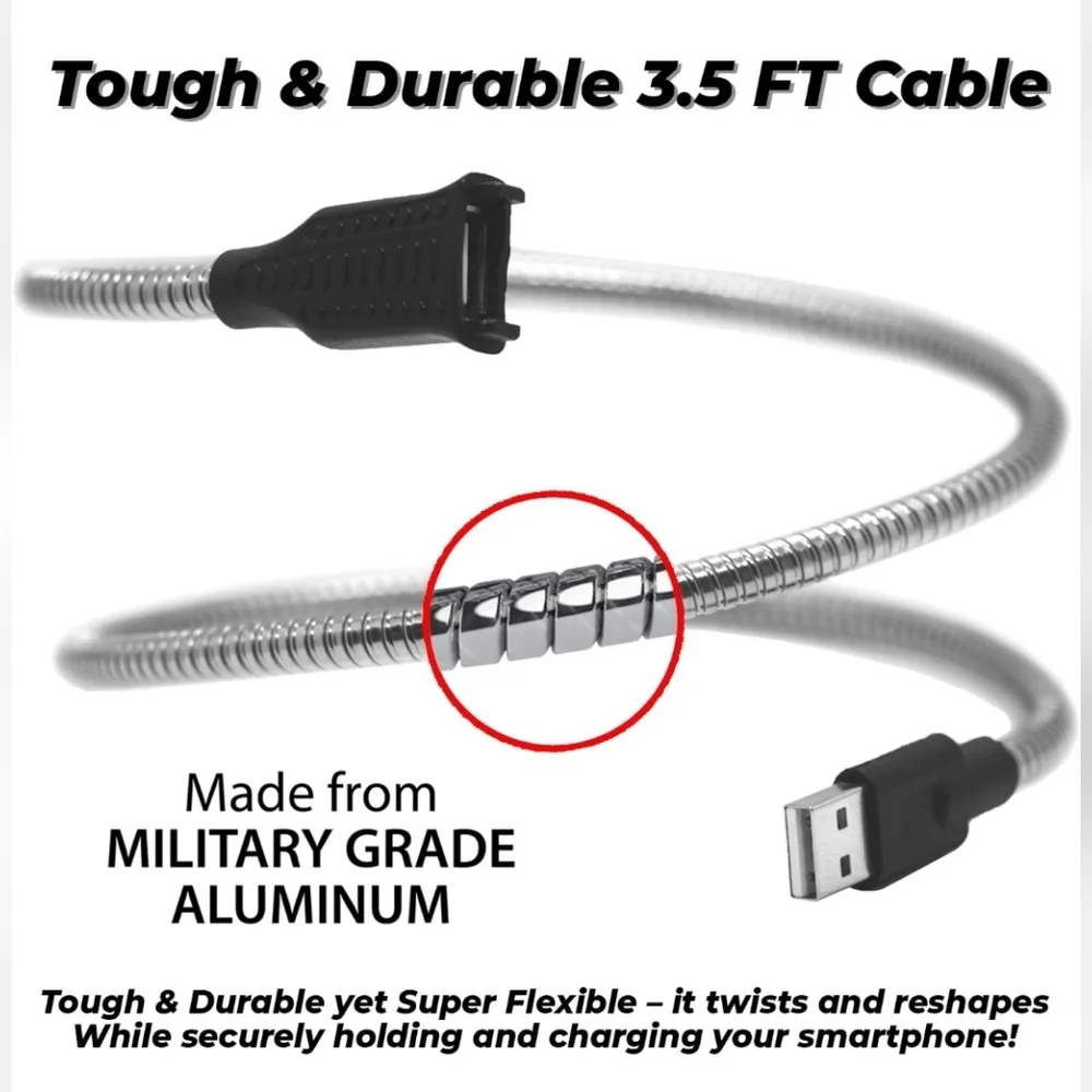 Rattlesnake Coil Phone Holder Charger, Compatible to Apple iPhone Lightning Cabl